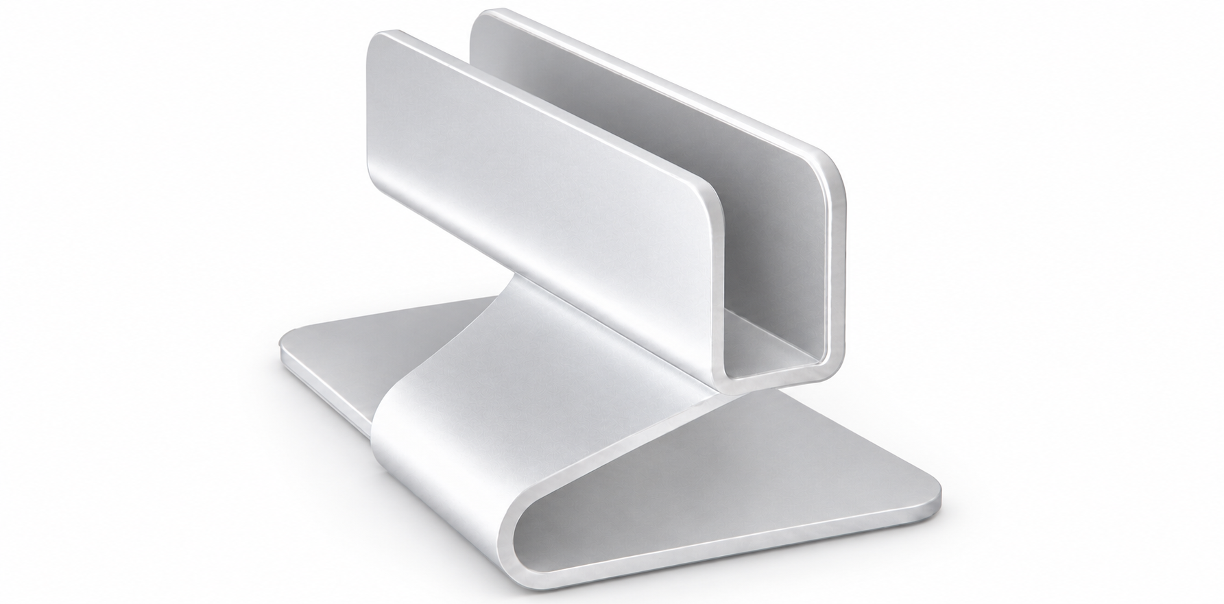 Curved Laptop Dock in Natural Silver product image — concept visualization